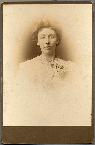 Edith Turner Holdway in her lacy wedding dress