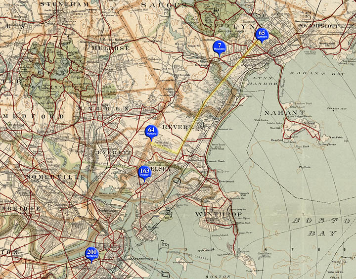 1905 Boston area map