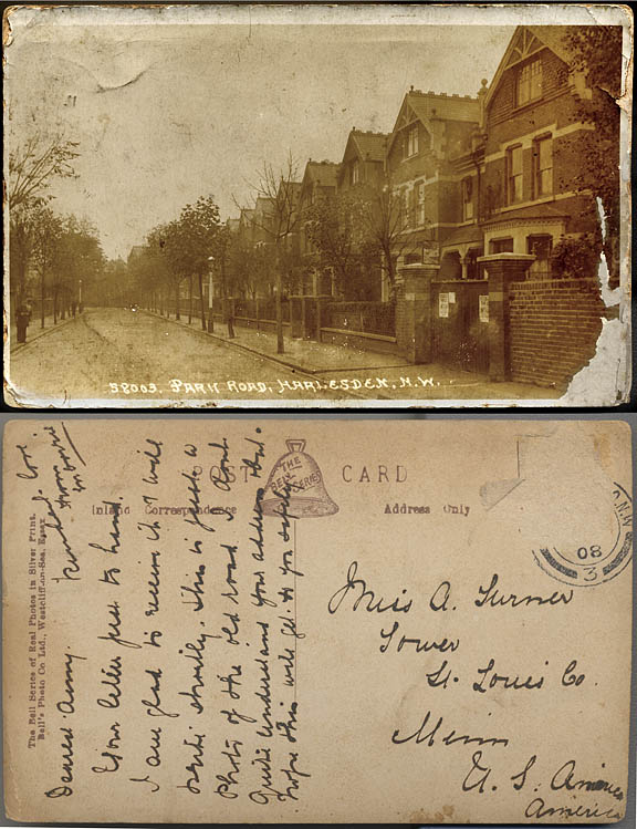 1908 post card to Amy Turner