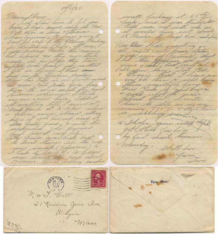 Tom Watt's 1925 Letter