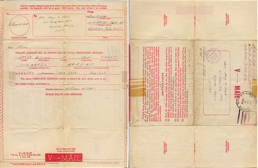 1944 Bill Watt's V - Mail