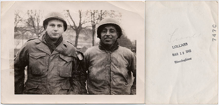 Willard Hurelle and friend in France WWII