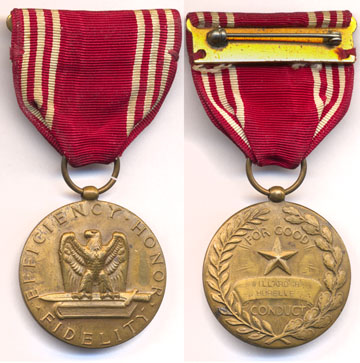 Willard Hurelle's good conduct medal