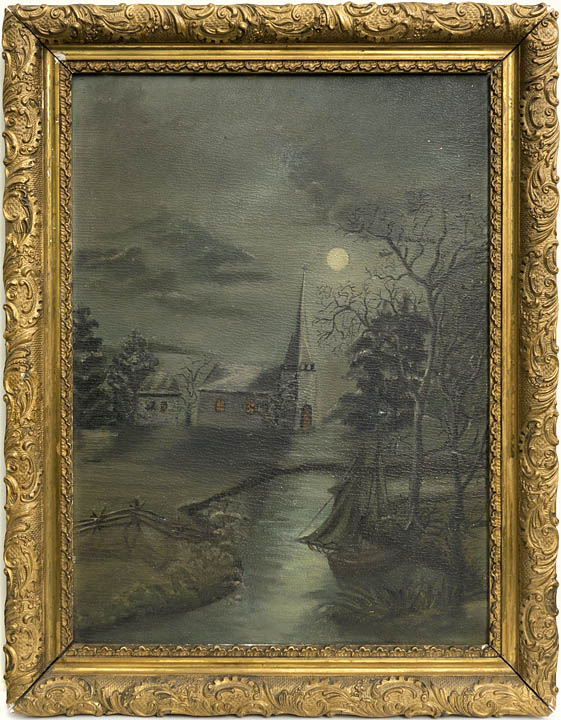 1890s night time painting by Della