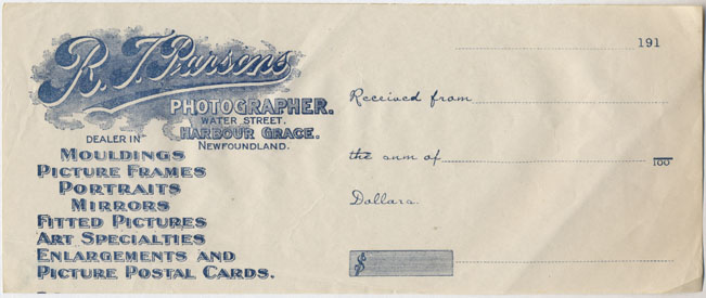 R T Parsons receipt