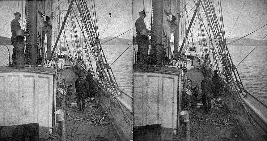 1888 ship stereoview