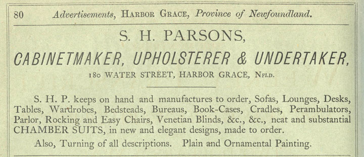 S H Parsons cabinetmaker