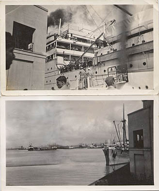 1941 Photos of side of USAT and photo of Pearl Harbor Hawaii