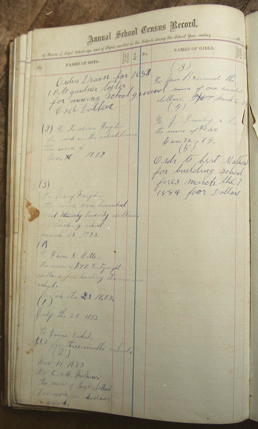 Garrison School records - Mathews