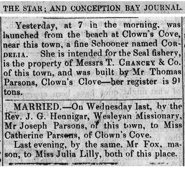 1834 The Star and Conception Bay Journal