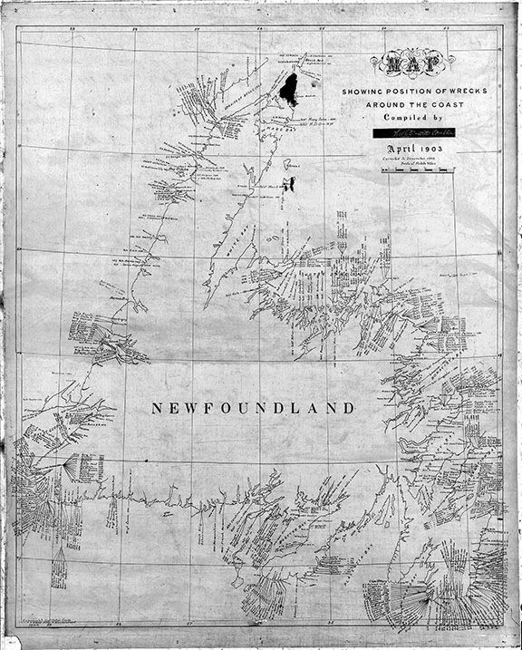 1903 Shipwreck map