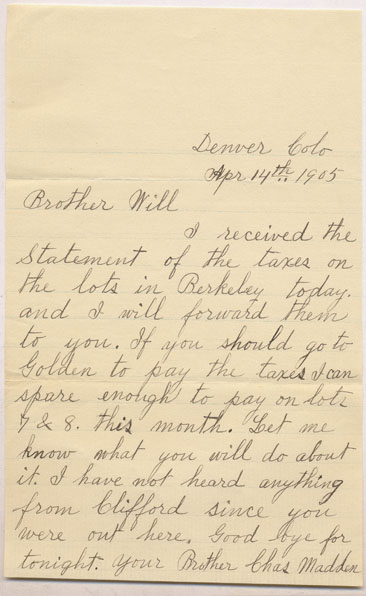 1905 letter