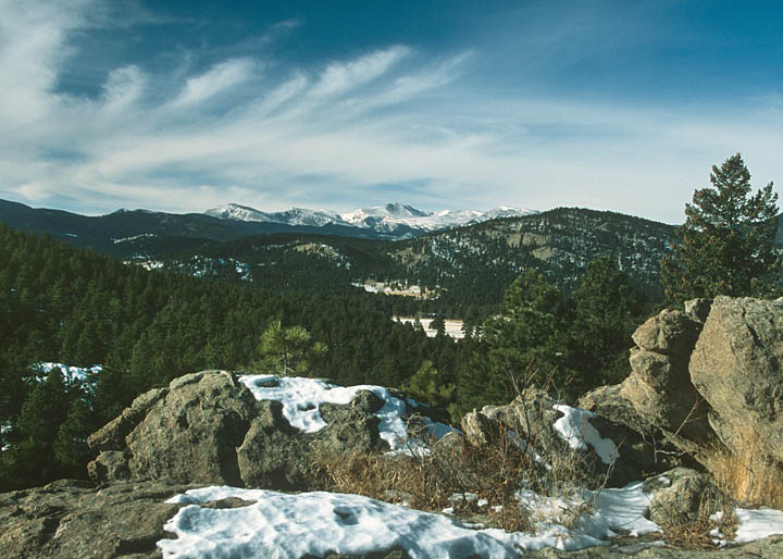 Mount Evans rises in the west, Evergreen, Colorado
