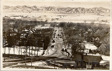 snowy small town Littleton Colorado