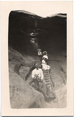 climbing in the rocks